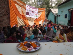 In the Patna slum we were greeted by a grouping of the very small--5 women--savings and education groups.