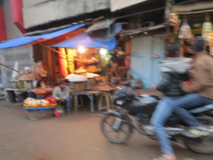 Varanasi is jammed with motorcycles.