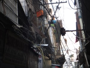 I hope you can see the monkeys running along the wires.